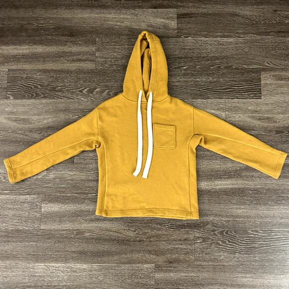 Alex Mill Boiled Wool 100% Merino Hoodie Sweater Mustard Yellow Cozy Classic EUC - Picture 3 of 14